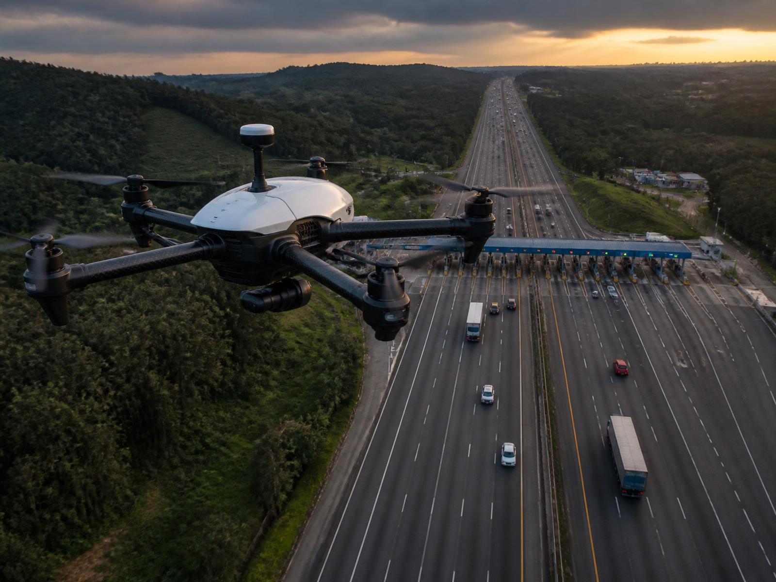 Inspeção rodoviária apoiada por drones e IA